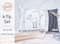 Preview: Reh im Wald - redwork Stickdatei